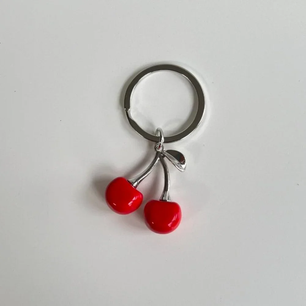 Y2K 2000s cute cherry pendant keyring for keychain